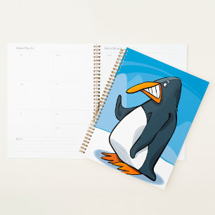 Agenda Cartografia Engraçado e Irritado do Pinguim Onda L