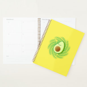 Agenda Cartoon Bonito Avocado Em Vórtice Sofrido