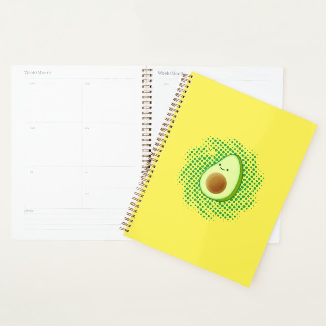 Agenda Cartoon Bonito Avocado Em Vórtice Sofrido (Exibição)