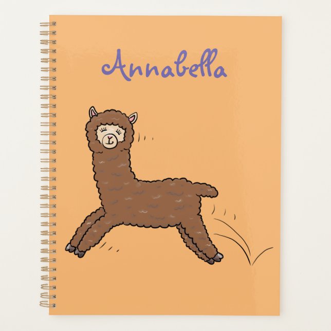 Agenda Cartoon castanho-branco e bonito (Frente)