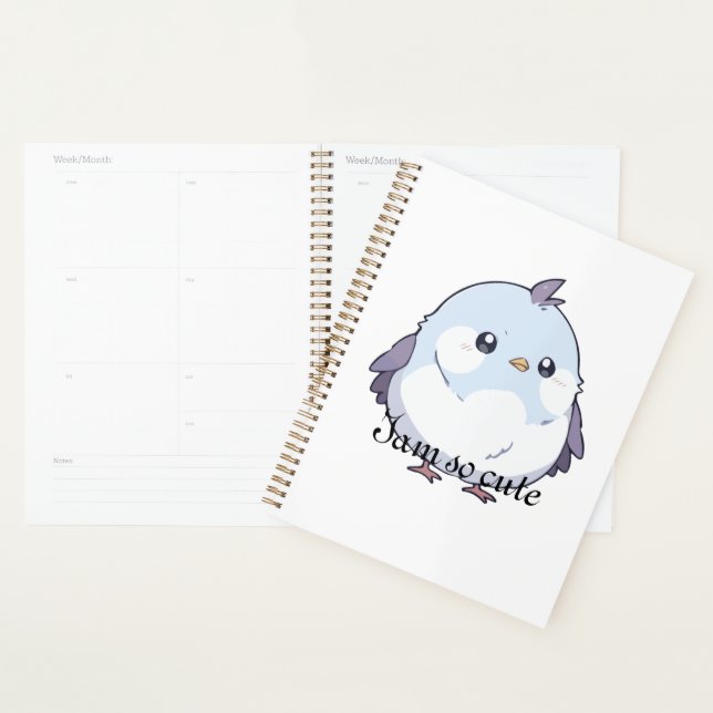 Agenda Cartoon de Aves Cute Kawaii Chubby - Pastel Adoráv (Exibição)