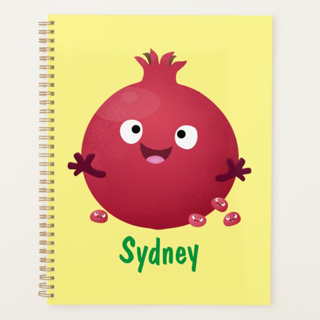 Agenda Cartoon de fruta de romã giro (Frente)