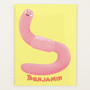 Agenda Cartoon de minhoca rosa-branca