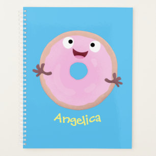 Agenda Cartoon de rosquinha rosa-claro e bonito