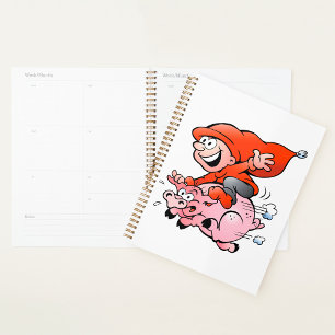 Agenda Cartoon Engraçado Gnomo Voando