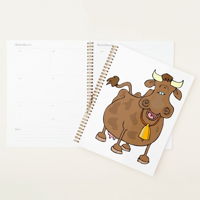 Agenda Cartoon Marrom Vaca com Fazenda Celular (Criador carregado)