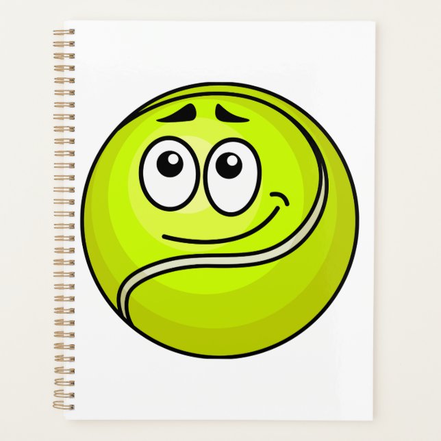 Agenda Cartoon Tennis Ball Emoji Face Happy Sports (Frente)
