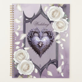 Agenda Cartucho com rosas brancas e cardíacas