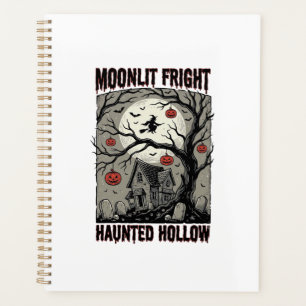 Agenda Casa Assombrada de Halloween Gravura Antiga Lua Sh