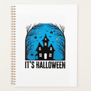 Agenda Casa Assombrada de Halloween Lua Xilogravura Vinta