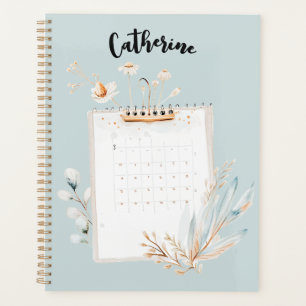 Agenda Casa da Moeda Personalizada e Dourada Floral