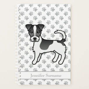 Agenda Casaco Rough Negro Jack Russell Terrier Cão & Nome