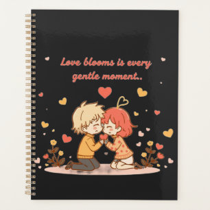 Agenda Casal de Anime Romântico Fofo - Momento de Amor