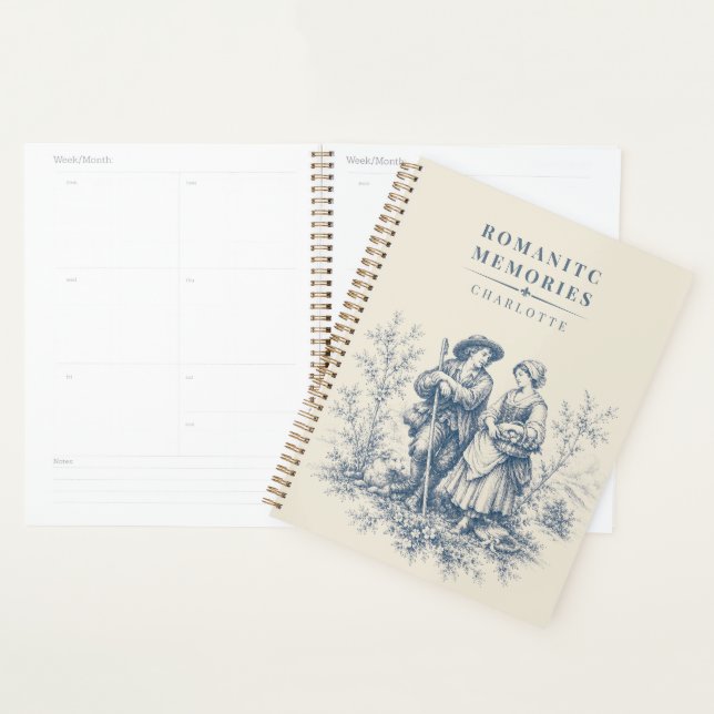 Agenda Casal de Pastores do Campo Francês Personalizado  (Exibição)