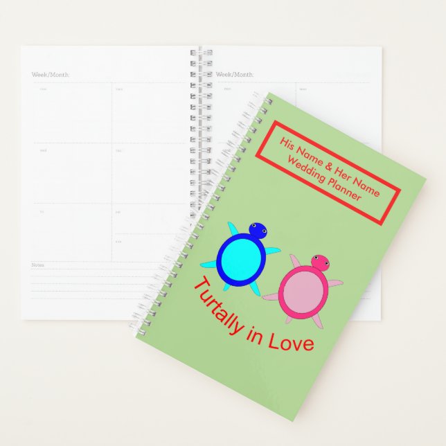 Agenda Casal de Tartaruga Custa Personalizado (Exibição)