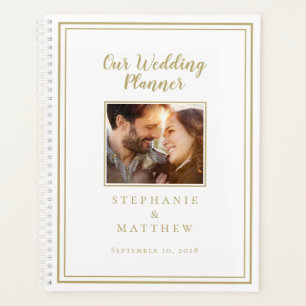 Agenda Casal Personalizado Foto Chic Elegante Dourado Mod