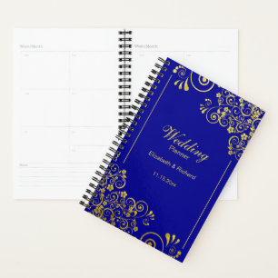 Agenda Casamento Azul de Marinho de Sujidade Floral Doura