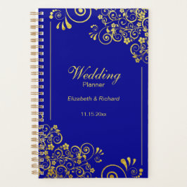 Agenda Casamento Azul de Marinho de Sujidade Floral Doura