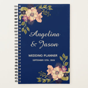 Agenda Casamento Azul Elegante Rústico