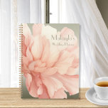 Agenda Casamento bonito Elegante De Pêssego De Aquarela<br><div class="desc">Descubra o encanto do nosso Pêssego Personalizado. Apresentando uma incrível e solteiro flor grande de pêssego, este planejador combina elegância com um toque pessoal. Adicione seu nome a um acessório exclusivo e personalizado que se sobressaia. A opção de personalização faz dela um presente especial para a noiva ou um tratamento...</div>
