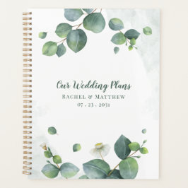 Agenda Casamento Botânico Elegante Eucalyptus Greenery