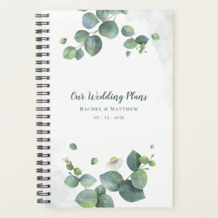 Agenda Casamento Botânico Eucalyptus Script Greenery