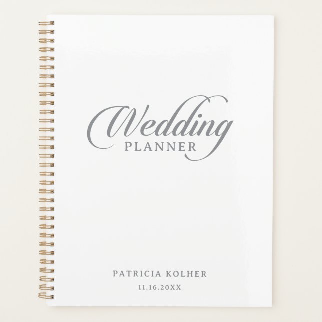 Agenda Casamento Caligrafia Clássico Chic  (Frente)