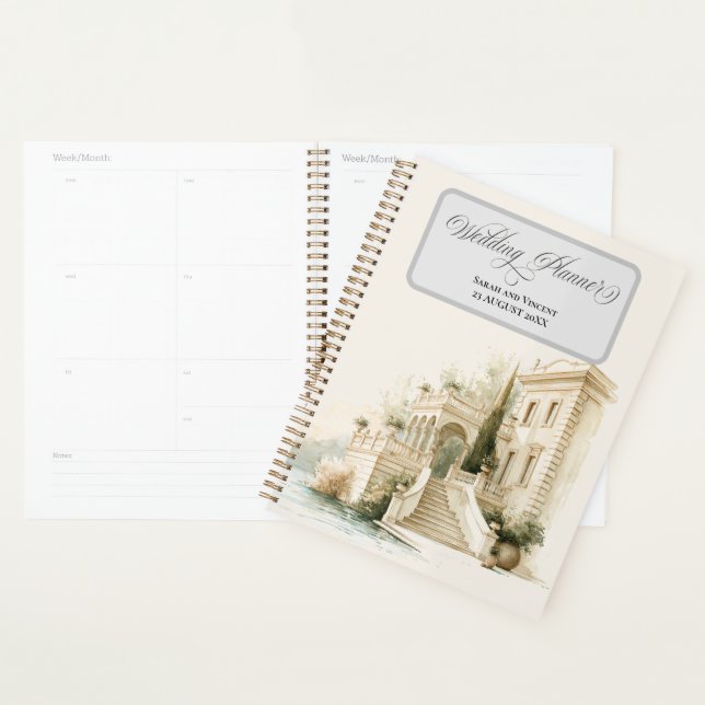Agenda Casamento Caligrafia Lago de Como (Exibição)