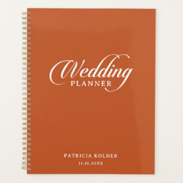 Agenda Casamento Caligrafia Terracota Chic Clássico 