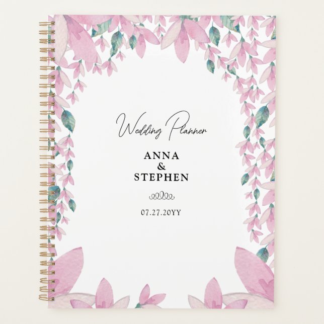 Agenda Casamento Charming Pink Wisteria (Frente)