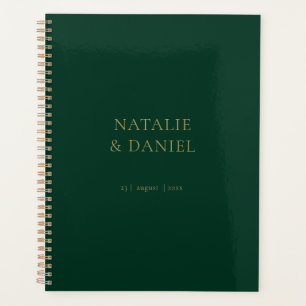 Agenda Casamento Chic Dourado e Verde Moderno Emerald