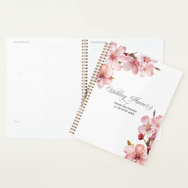 Agenda Casamento com Caligrafia Elegante Hawthorne (Exibição)