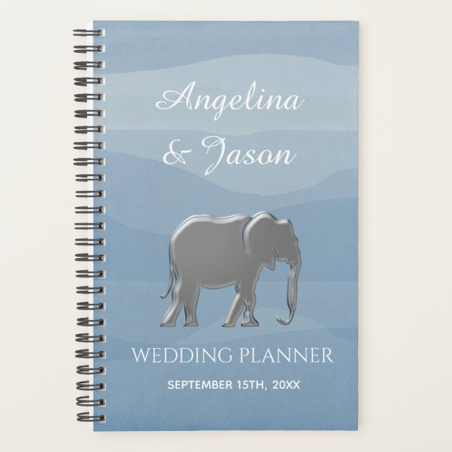 Agenda Casamento com Pó de Azul Aguarela (Frente)
