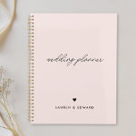 Agenda Casamento Cor-de-Rosa Mínimo Moderno<br><div class="desc">Notebook planejado para casamento,  com design simples e moderno em fundo rosa-claro.</div>