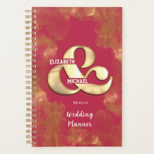 Agenda Casamento Cor Magenta Dourado Ousado Elegante Pers