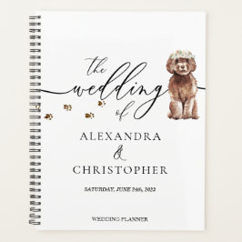 Agenda Casamento de Amor com Cachorro Marrom Cavapoo