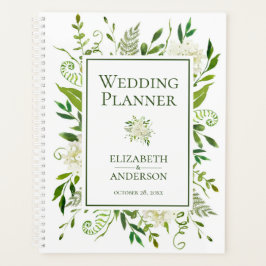 Agenda Casamento de Aquarela Floral com Hortênsias Branca