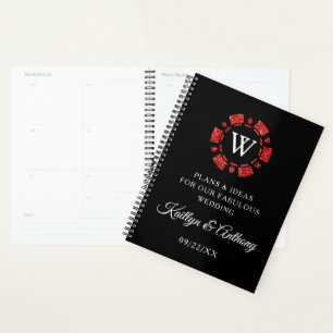 Agenda Casamento de Chip Casino do Pôquer do Monograma Ve