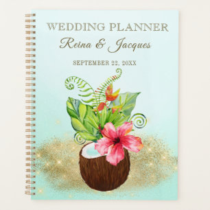 Agenda Casamento de Coco de Palmas Florais Tropicais