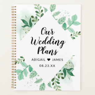 Agenda Casamento de Frame de Mint Diamante Botânico de F