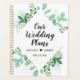 Agenda Casamento de Frame de Mint Diamante Botânico de Fo