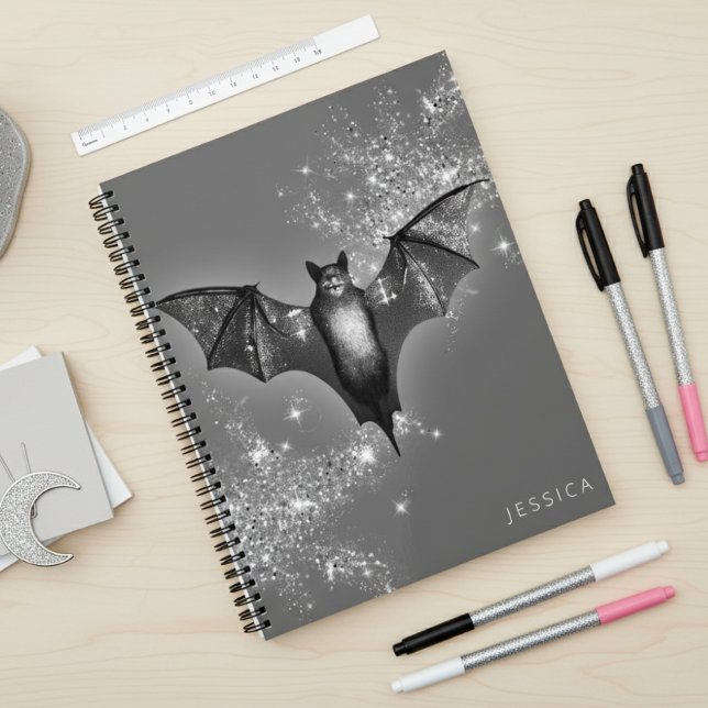 Agenda Casamento de Glam Bat e Diamantes do Halloween Neg (Criador carregado)