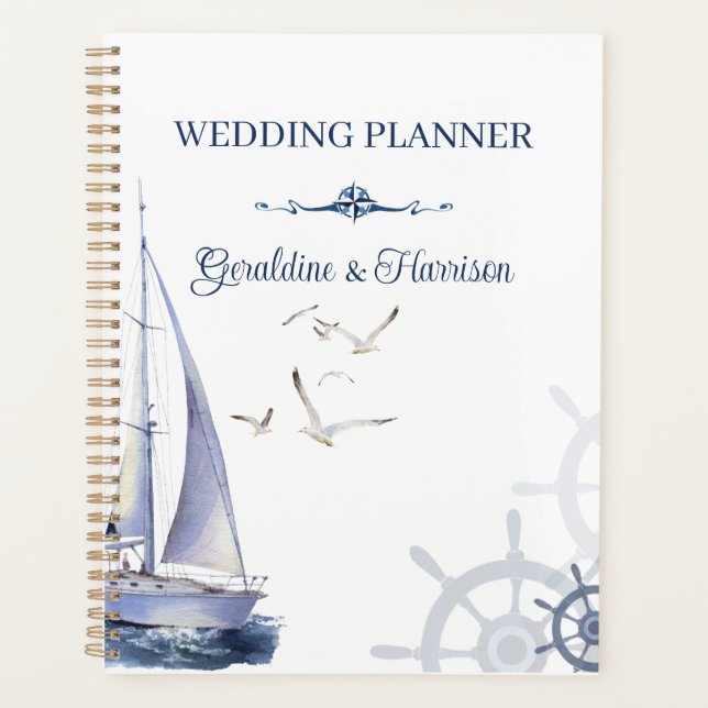 Agenda Casamento de Iate de Vela Náutico  (Frente)