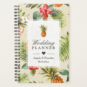 Agenda Casamento de Luau Floral de Abacaxi Tropical