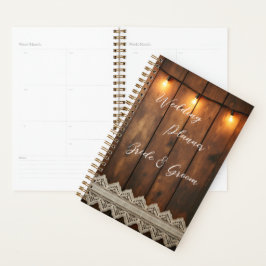 Agenda Casamento de Madeira Rústica e Renda