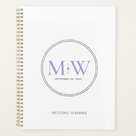 Agenda Casamento de Monograma Lavanda Elegante