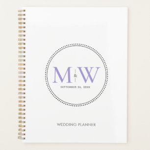 Agenda Casamento de Monograma Lavanda Elegante