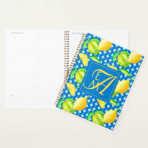Agenda Casamento de recém-casados com Blue MONOGRAMAS do