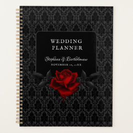 Agenda Casamento de Rosa Gótica Preta Damasko