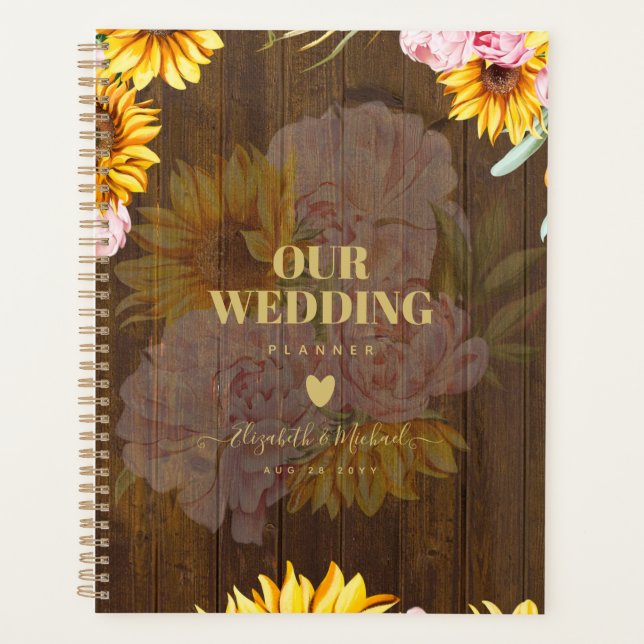 Agenda Casamento de Rosas Rosa-Rosa Russas Personalizadas (Frente)